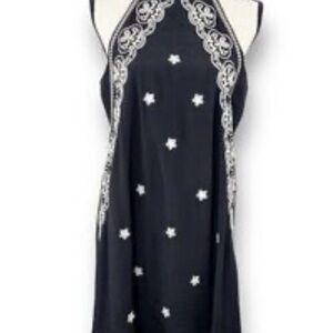 Anthropologie THML Black and White Star embroidered Dress